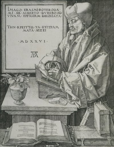 Portret van Erasmus door Albrecht Dürer