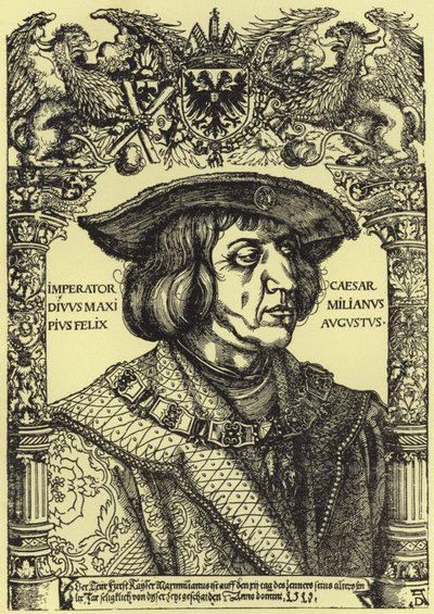 Portret van keizer Maximiliaan door Albrecht Dürer
