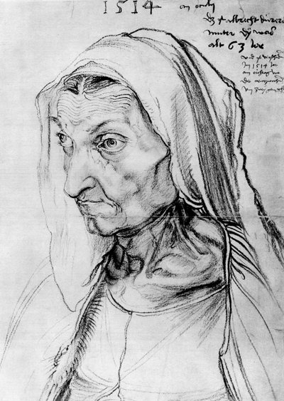 Portret van de moeder van de kunstenaar, 1514 door Albrecht Dürer
