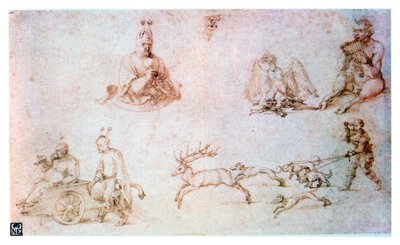 Rood krijtstudie, ca. 1500 door Albrecht Dürer
