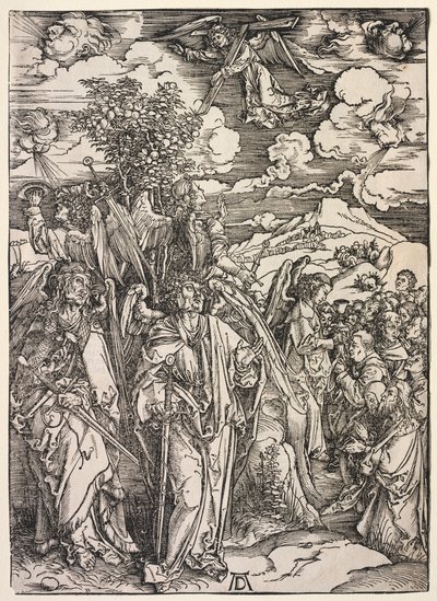 Openbaring van Johannes: Vier Engelen die de Winden Tegenhouden door Albrecht Dürer