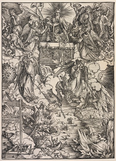 Openbaring van Johannes: Zeven Engelen met Trompetten door Albrecht Dürer