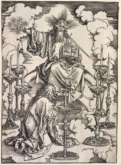 Openbaring van Johannes: Johannes die de Zeven Kandelaren Bekijkt door Albrecht Dürer