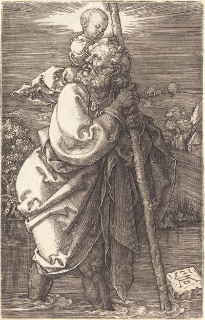 Sint Christoffel naar Links Gekeerd door Albrecht Dürer