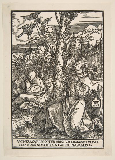 Sint Franciscus ontvangt de stigmata door Albrecht Dürer