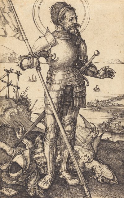Sint Joris staand, c. 1507-1508 door Albrecht Dürer