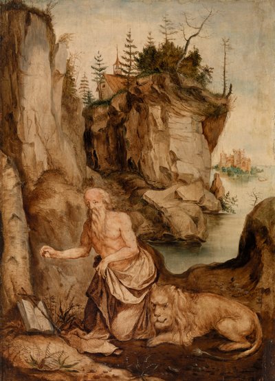 Sint-Hieronymus en de leeuw door Albrecht Dürer