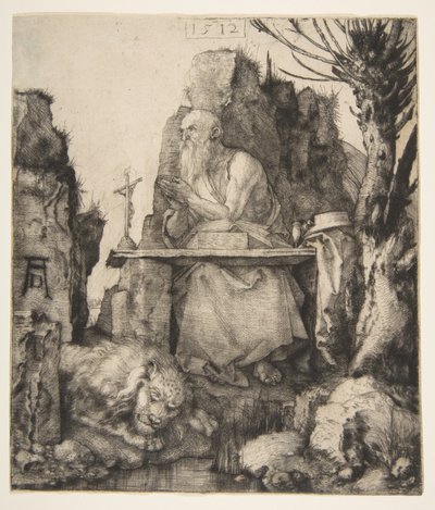 Sint-Hiëronymus bij de knotwilg door Albrecht Dürer