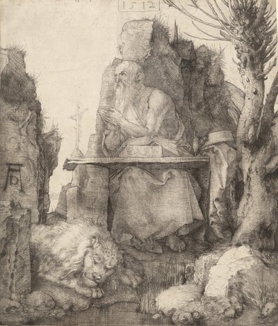Heilige Hiëronymus bij de knotwilg, 1512 door Albrecht Dürer