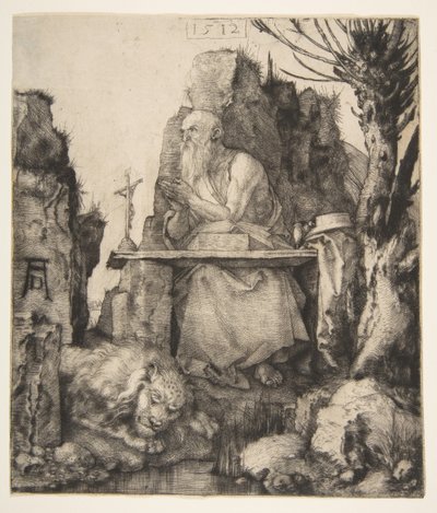 Sint-Hieronymus bij de knotwilg door Albrecht Dürer