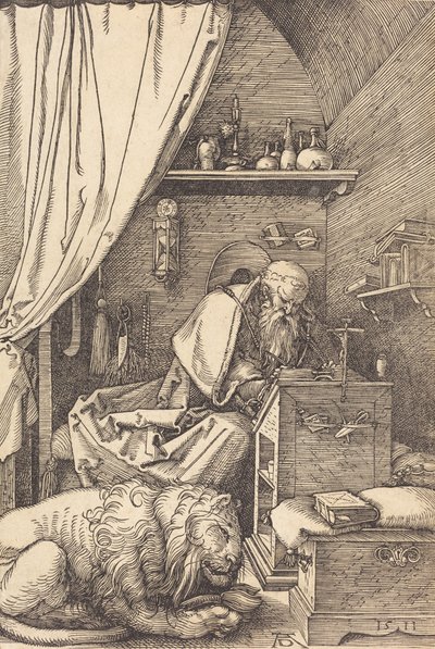 Sint Hiëronymus in zijn cel door Albrecht Dürer