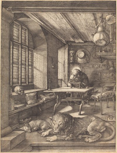 De heilige Hiëronymus in zijn studeerkamer door Albrecht Dürer