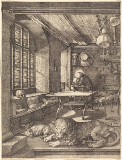 Sint Hiëronymus in zijn studeerkamer door Albrecht Dürer