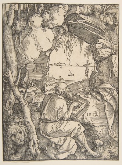 Sint Hiëronymus in een grot, 1512 door Albrecht Dürer