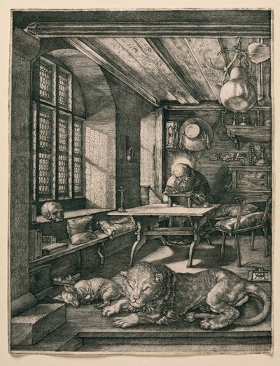 Sint Hiëronymus in zijn cel door Albrecht Dürer