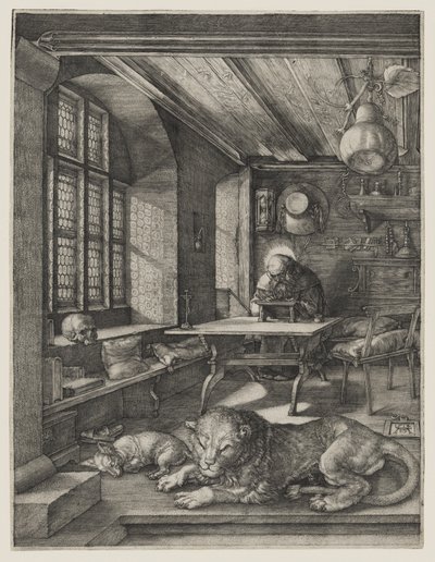 De heilige Hiëronymus in zijn studeerkamer door Albrecht Dürer
