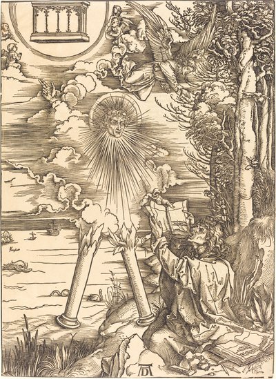 Sint Jan die het Boek Verslindt door Albrecht Dürer