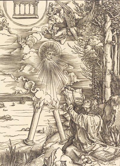 Sint Jan die het Boek Verslindt, 1498 door Albrecht Dürer