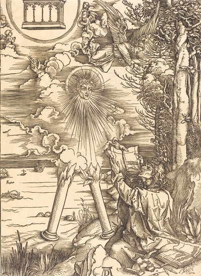 Sint Jan die het boek verslindt, waarschijnlijk ca. 1496-1498 door Albrecht Dürer