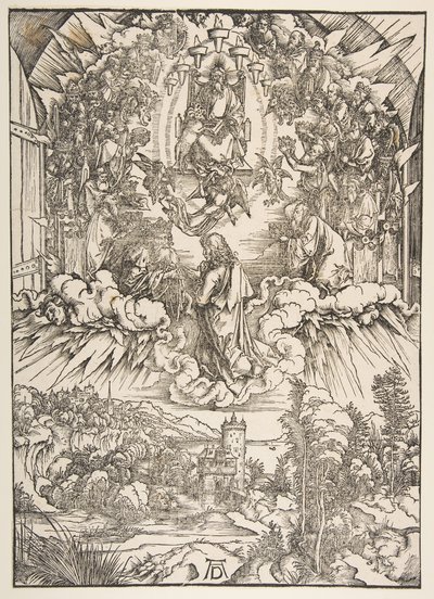 Sint Jan voor God en de Ouderen, uit De Apocalyps, ca. 1496 door Albrecht Dürer