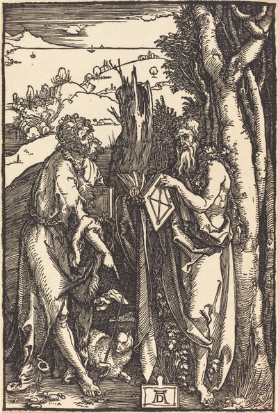 Sint Johannes de Doper en Sint Onuphrius door Albrecht Dürer