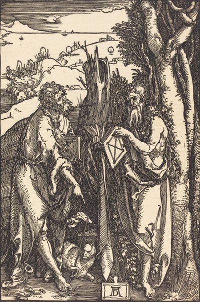 Sint Johannes de Doper en Sint Onuphrius door Albrecht Dürer