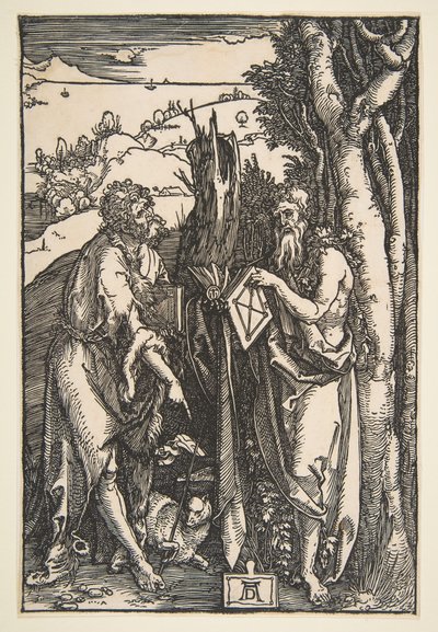 Sint Johannes de Doper en Sint Onuphrius door Albrecht Dürer