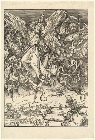 Sint Michaël die de Draak Bestrijdt door Albrecht Dürer