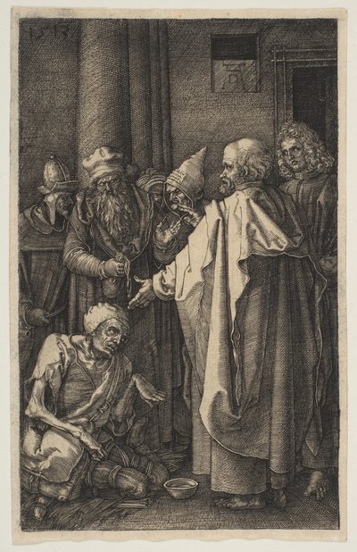 Sint Petrus en Sint Johannes bij de Poort van de Tempel, uit De Passie door Albrecht Dürer