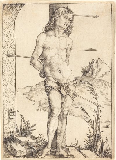 Sint Sebastiaan Gebonden aan de Zuil door Albrecht Dürer