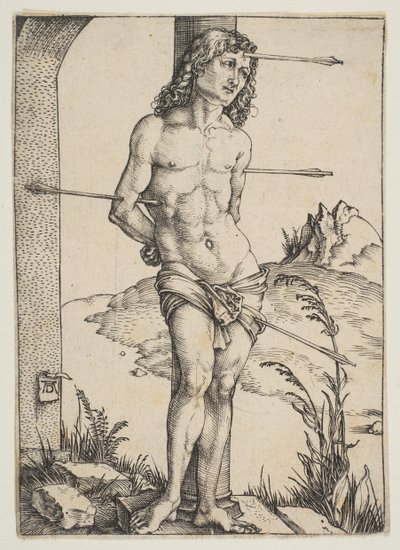 Sint Sebastiaan Gebonden aan de Zuil door Albrecht Dürer