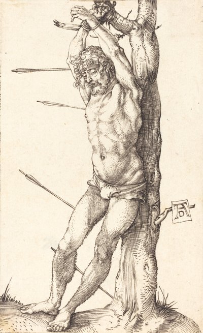 Sint Sebastiaan Gebonden aan de Boom door Albrecht Dürer