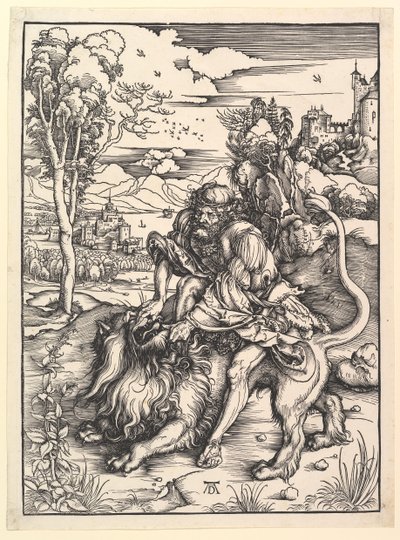 Simson Scheurt de Leeuw door Albrecht Dürer