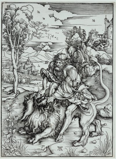 Simson doodt de leeuw door Albrecht Dürer