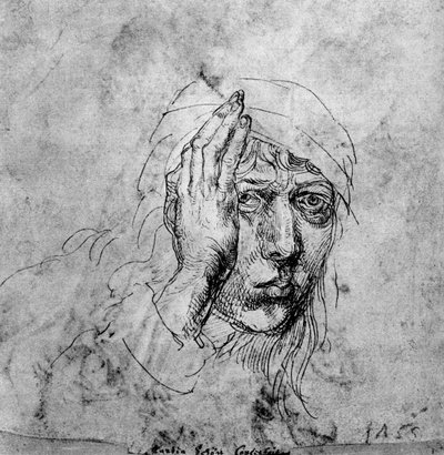 Zelfportret met een verband, 1492, 1936 door Albrecht Dürer