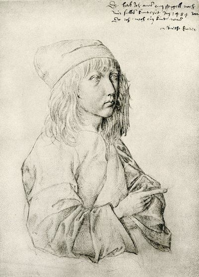 Zelfportret van de dertienjarige Dürer door Albrecht Dürer