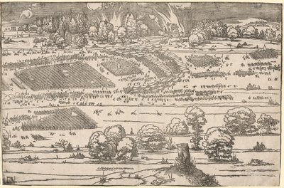 Belegering van een Fort: Linkergedeelte door Albrecht Dürer