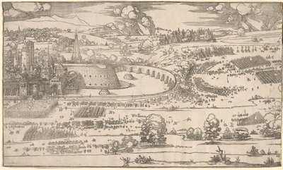 Belegering van een Fort: Rechtergedeelte door Albrecht Dürer