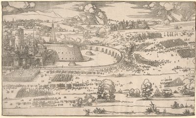 Belegering van een fort: rechterdeel door Albrecht Dürer
