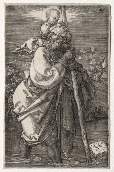 Sint Christoffel, naar Links Gekeerd door Albrecht Dürer