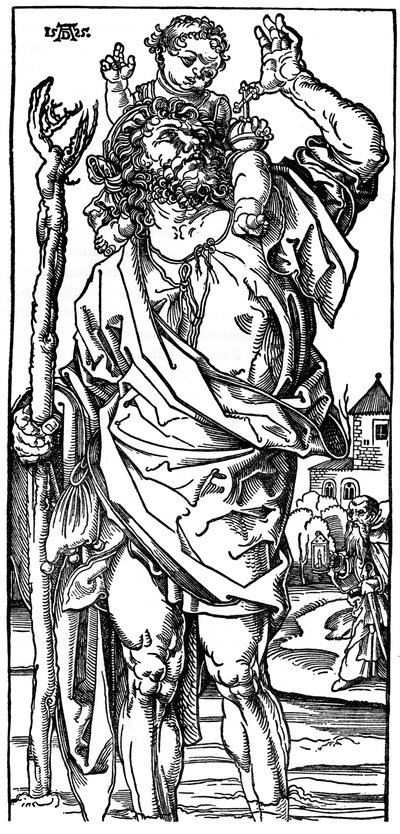 Sint Christoffel die het Kind Jezus Draagt door Albrecht Dürer