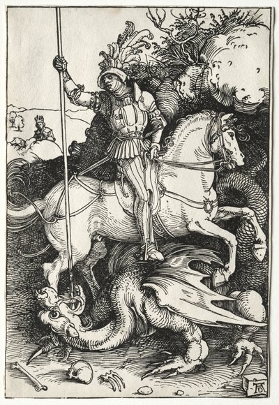 Sint Joris doodt de draak door Albrecht Dürer