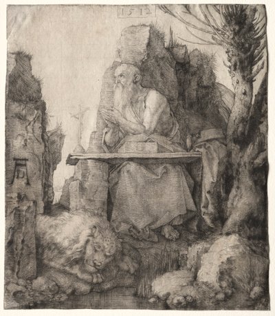 St. Hiëronymus Zittend Bij een Knotwilg door Albrecht Dürer