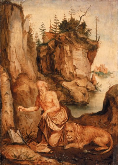 Sint Hiëronymus en de leeuw, ca. 1500 door Albrecht Dürer