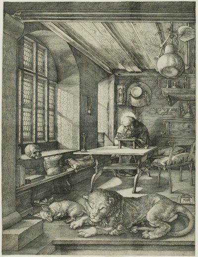 St. Hiëronymus in zijn studeerkamer door Albrecht Dürer