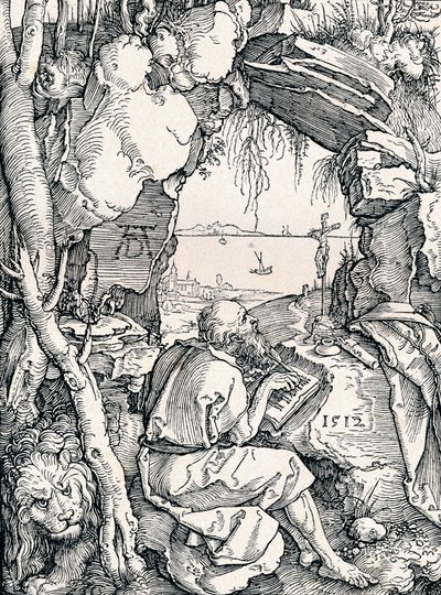 Sint Hiëronymus in een grot, 1512 door Albrecht Dürer