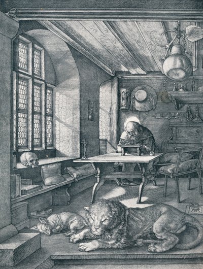 Sint Hiëronymus in zijn studeerkamer door Albrecht Dürer