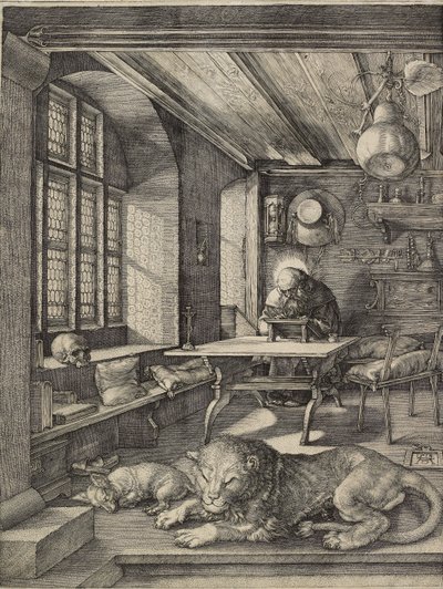 Sint Hiëronymus in zijn studeerkamer door Albrecht Dürer