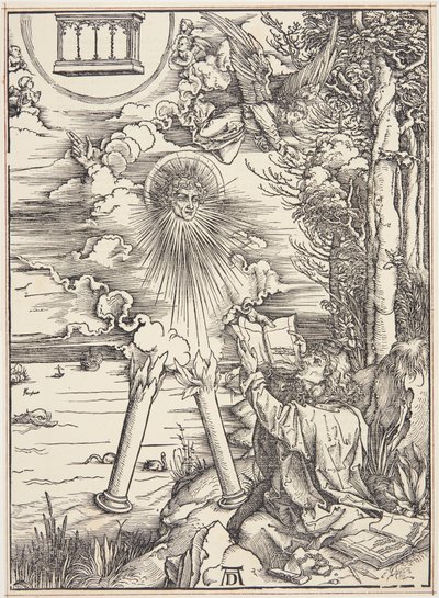 St. Johannes die het boek verslindt door Albrecht Dürer