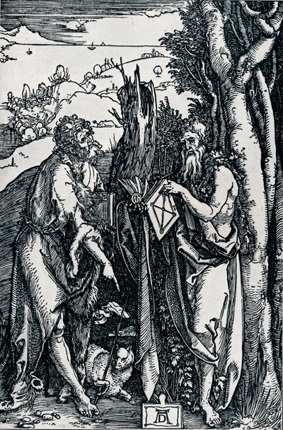 St. Johannes de Doper en St. Onuphrius door Albrecht Dürer
